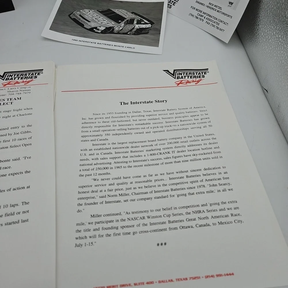 Vintage Nascar Press Kit Interstate Batteries Racing Bobby Labonte Media Guide